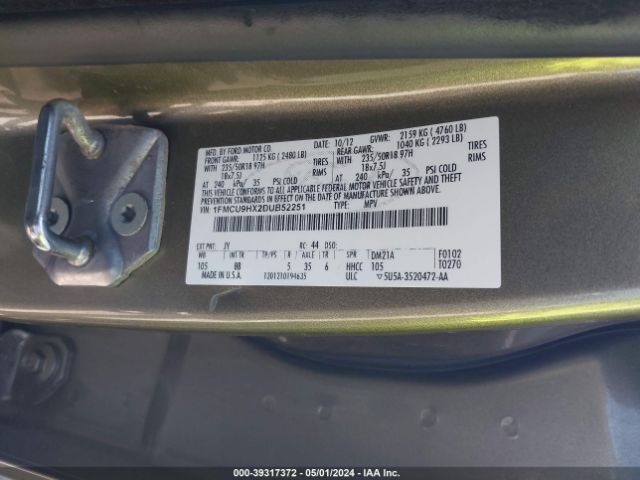 Photo 8 VIN: 1FMCU9HX2DUB52251 - FORD ESCAPE 