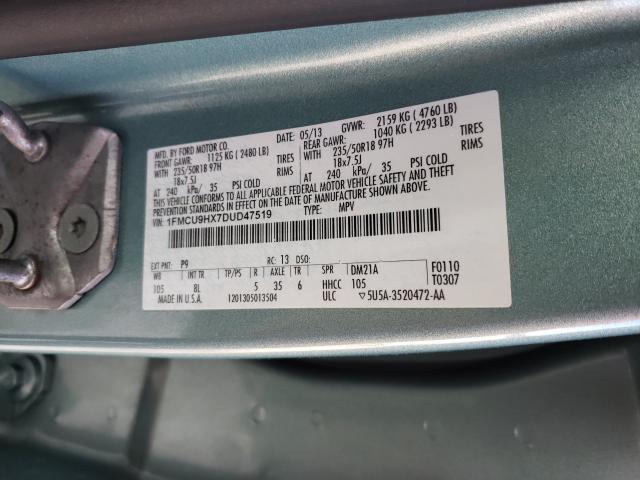 Photo 9 VIN: 1FMCU9HX7DUD47519 - FORD ESCAPE SEL 