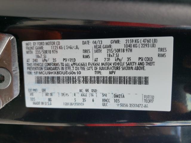 Photo 9 VIN: 1FMCU9HX8DUD50610 - FORD ESCAPE SEL 