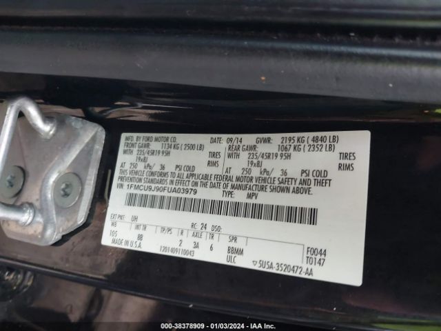 Photo 8 VIN: 1FMCU9J90FUA03979 - FORD ESCAPE 