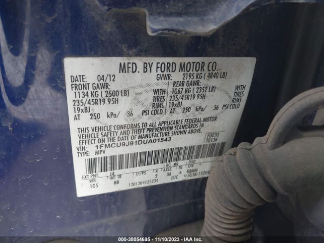 Photo 8 VIN: 1FMCU9J91DUA01543 - FORD ESCAPE 