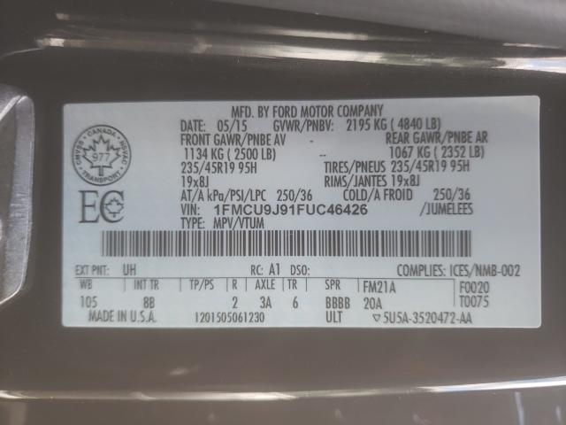 Photo 9 VIN: 1FMCU9J91FUC46426 - FORD ESCAPE TIT 