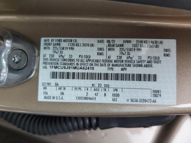 Photo 12 VIN: 1FMCU9J91MUA62410 - FORD ESCAPE TIT 