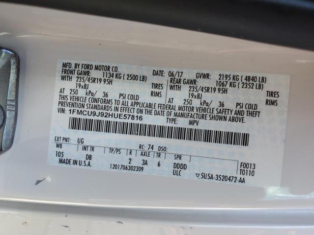 Photo 11 VIN: 1FMCU9J92HUE57816 - FORD ESCAPE TIT 