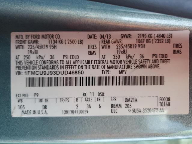 Photo 12 VIN: 1FMCU9J93DUD46850 - FORD ESCAPE TIT 