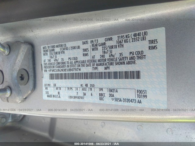 Photo 8 VIN: 1FMCU9J93EUB07574 - FORD ESCAPE 