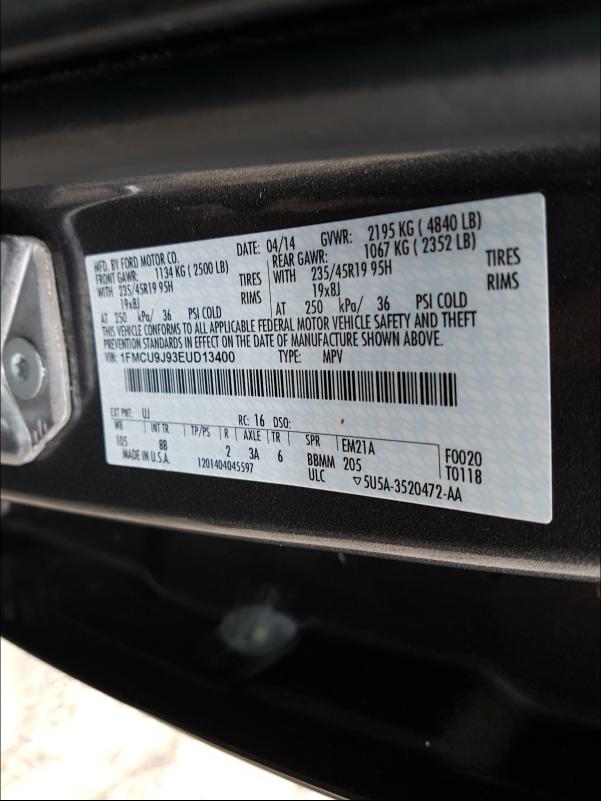 Photo 9 VIN: 1FMCU9J93EUD13400 - FORD ESCAPE TIT 