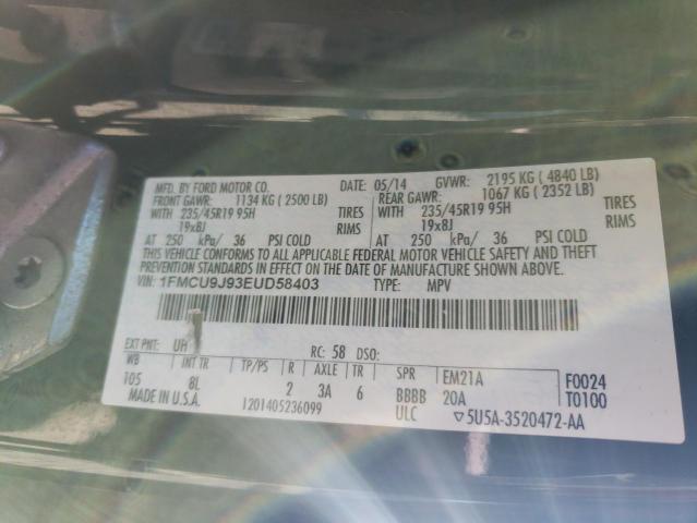 Photo 12 VIN: 1FMCU9J93EUD58403 - FORD ESCAPE TIT 