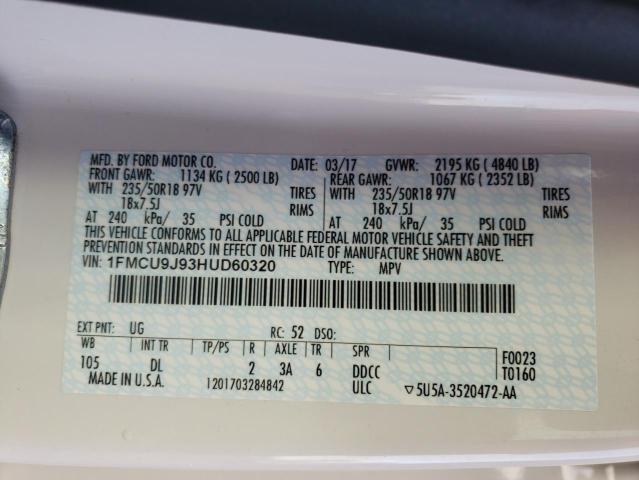 Photo 12 VIN: 1FMCU9J93HUD60320 - FORD ESCAPE 