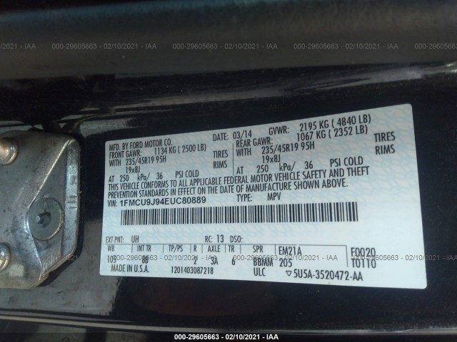 Photo 8 VIN: 1FMCU9J94EUC80889 - FORD ESCAPE 