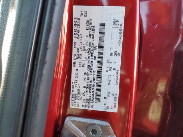 Photo 12 VIN: 1FMCU9J94HUB03912 - FORD ESCAPE 