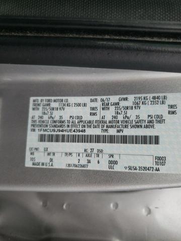 Photo 12 VIN: 1FMCU9J94HUE43948 - FORD ESCAPE TIT 