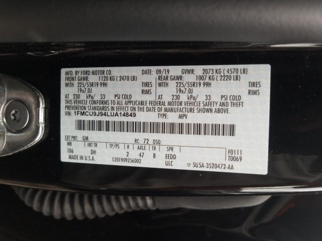 Photo 9 VIN: 1FMCU9J94LUA14849 - FORD ESCAPE TIT 