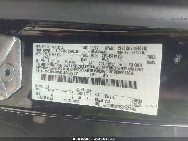 Photo 8 VIN: 1FMCU9J95DUB62767 - FORD ESCAPE 