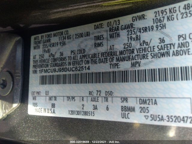 Photo 8 VIN: 1FMCU9J95DUC62514 - FORD ESCAPE 