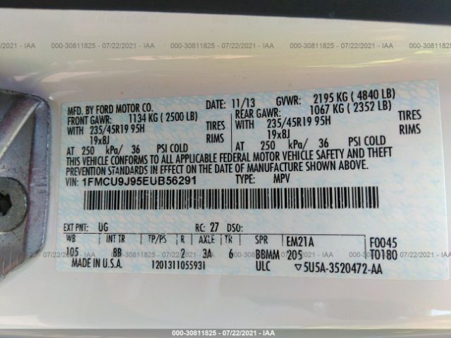 Photo 8 VIN: 1FMCU9J95EUB56291 - FORD ESCAPE 