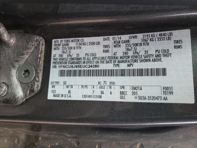 Photo 9 VIN: 1FMCU9J95EUC24380 - FORD ESCAPE TIT 