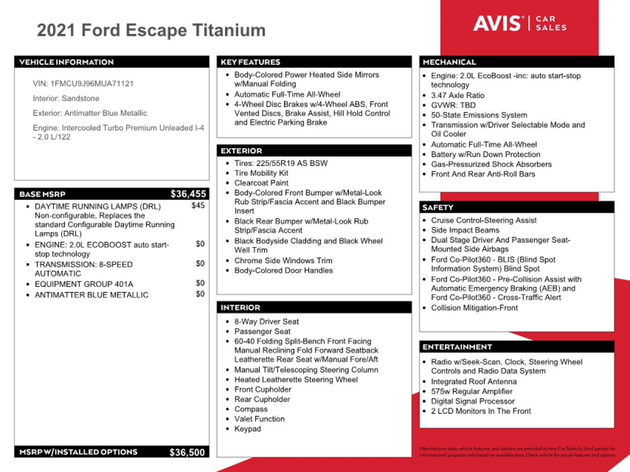 Photo 12 VIN: 1FMCU9J96MUA71121 - FORD ESCAPE 