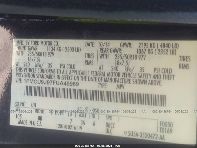 Photo 8 VIN: 1FMCU9J97FUA49969 - FORD ESCAPE 