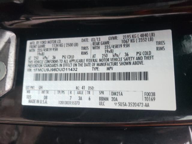 Photo 9 VIN: 1FMCU9J98DUD11432 - FORD ESCAPE TIT 