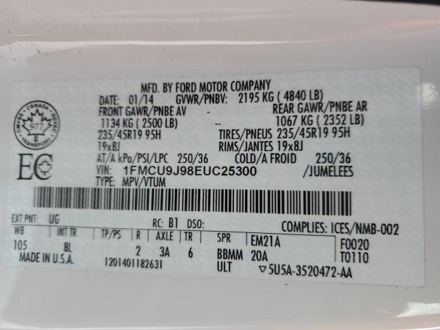 Photo 12 VIN: 1FMCU9J98EUC25300 - FORD ESCAPE 