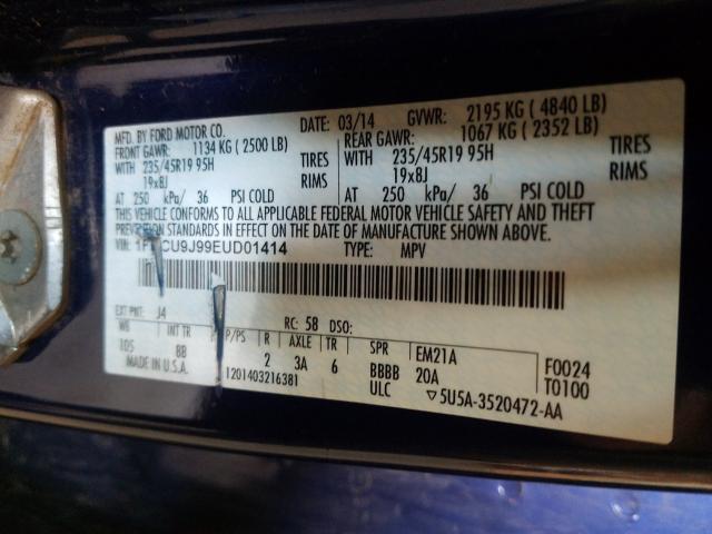 Photo 9 VIN: 1FMCU9J99EUD01414 - FORD ESCAPE TIT 