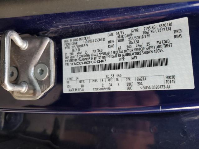 Photo 13 VIN: 1FMCU9J9XFUC12467 - FORD ESCAPE TIT 