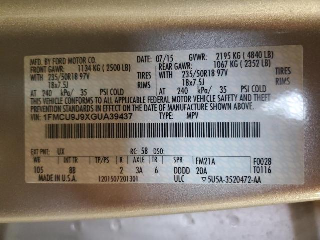 Photo 13 VIN: 1FMCU9J9XGUA39437 - FORD ESCAPE TIT 