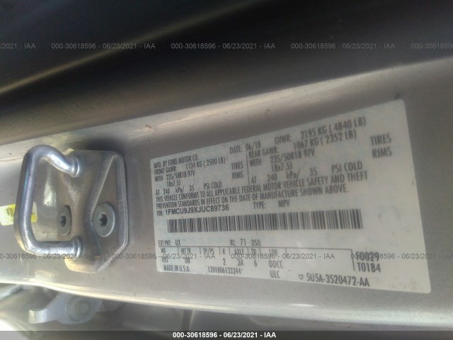 Photo 8 VIN: 1FMCU9J9XJUC89736 - FORD ESCAPE 