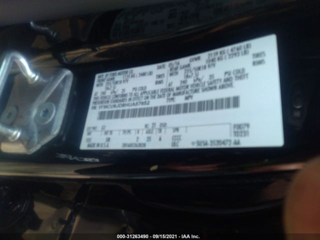 Photo 8 VIN: 1FMCU9JD8HUA57652 - FORD ESCAPE 