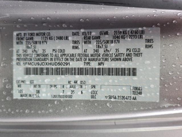 Photo 13 VIN: 1FMCU9JDXHUD50291 - FORD ESCAPE TIT 