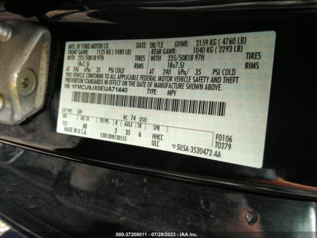 Photo 8 VIN: 1FMCU9JX0EUA71440 - FORD ESCAPE 