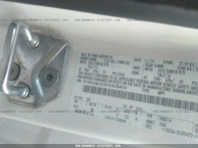 Photo 8 VIN: 1FMCU9JX3FUA76410 - FORD ESCAPE 