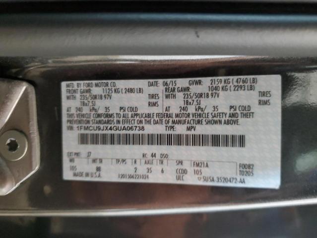 Photo 12 VIN: 1FMCU9JX4GUA06738 - FORD ESCAPE TIT 