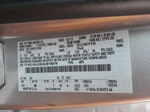 Photo 12 VIN: 1FMCU9JX9GUB18676 - FORD ESCAPE TIT 