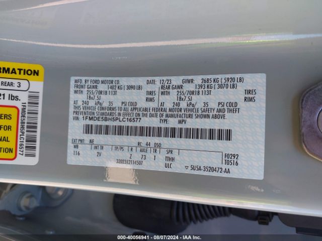 Photo 8 VIN: 1FMDE5BH5PLC16577 - FORD BRONCO 