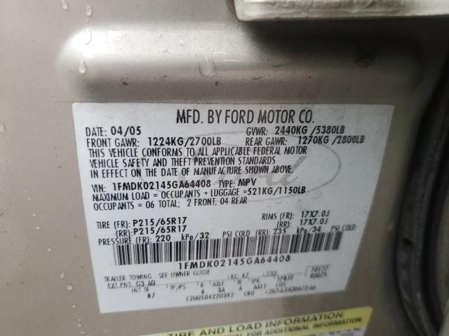 Photo 11 VIN: 1FMDK02145GA64408 - FORD FREESTYLE 