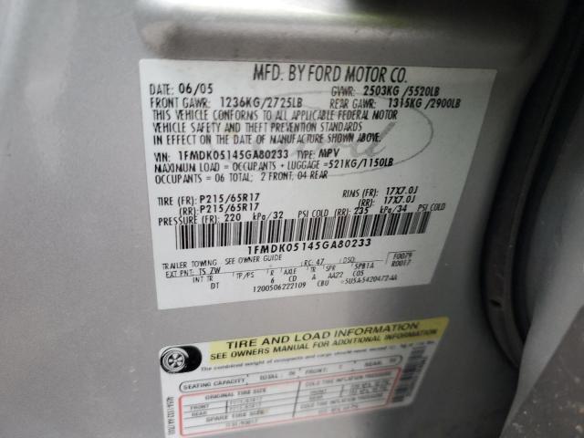 Photo 12 VIN: 1FMDK05145GA80233 - FORD FREESTYLE 