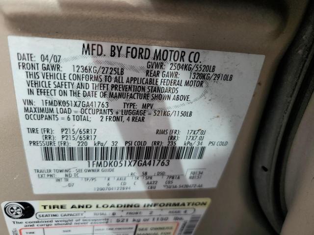 Photo 12 VIN: 1FMDK051X7GA41763 - FORD FREESTYLE 