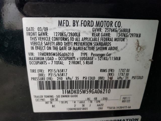 Photo 12 VIN: 1FMDK05W59GA06210 - FORD TAURUS X S 