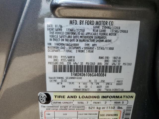 Photo 12 VIN: 1FMDK06106GA40084 - FORD FREESTYLE 