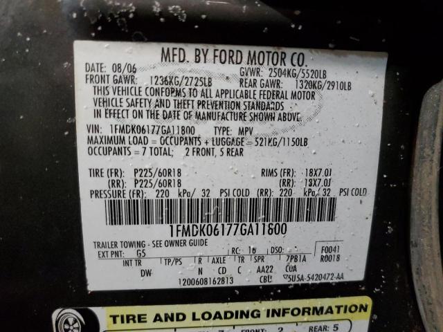 Photo 12 VIN: 1FMDK06177GA11800 - FORD FREESTYLE 