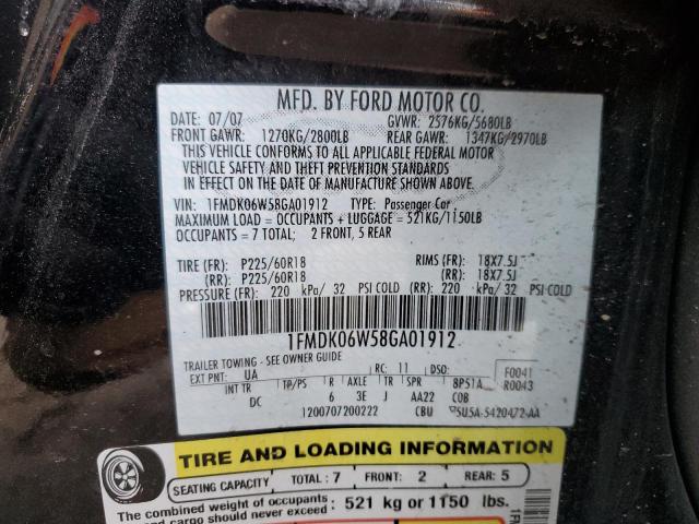 Photo 12 VIN: 1FMDK06W58GA01912 - FORD TAURUS 