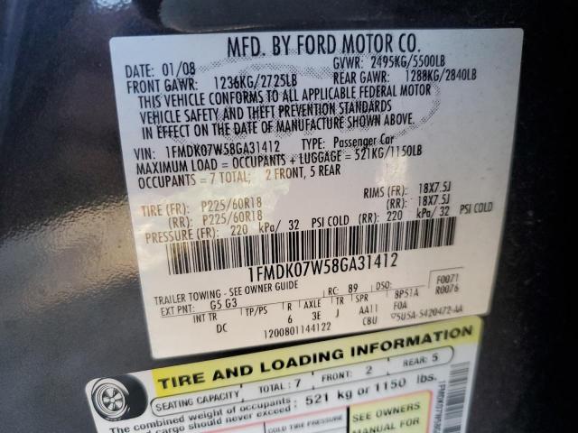 Photo 12 VIN: 1FMDK07W58GA31412 - FORD TAURUS 