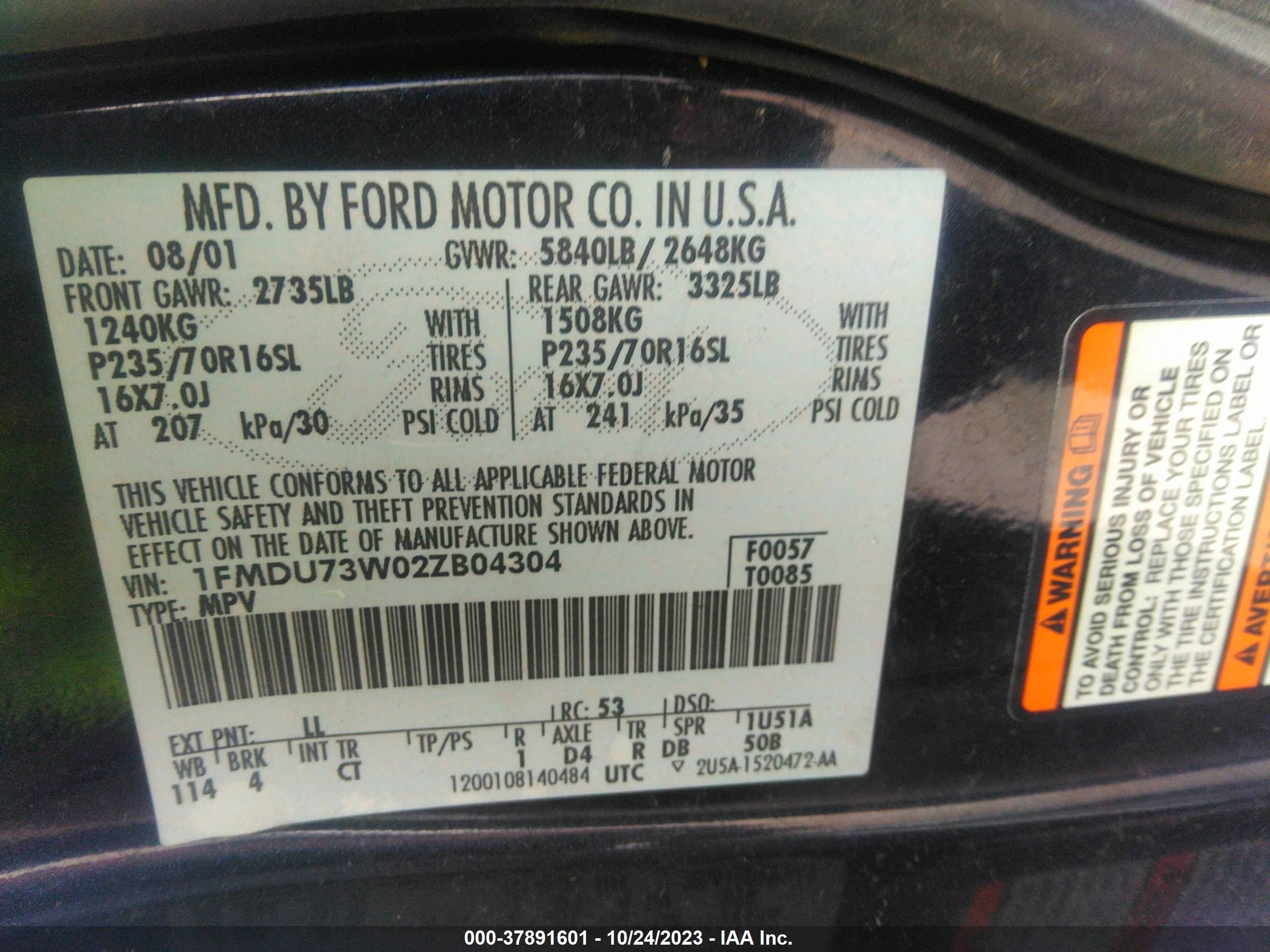 Photo 8 VIN: 1FMDU73W02ZB04304 - FORD EXPLORER 