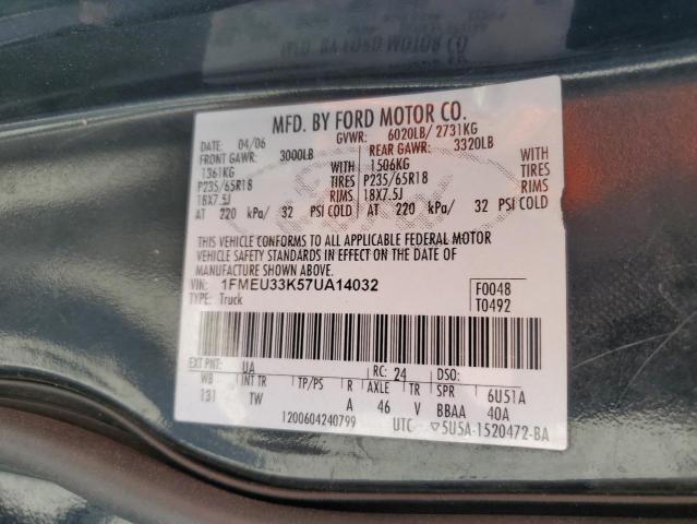 Photo 12 VIN: 1FMEU33K57UA14032 - FORD EXPLORER 