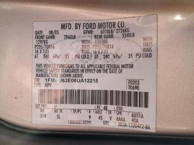 Photo 12 VIN: 1FMEU63E06UA12215 - FORD EXPLORER 