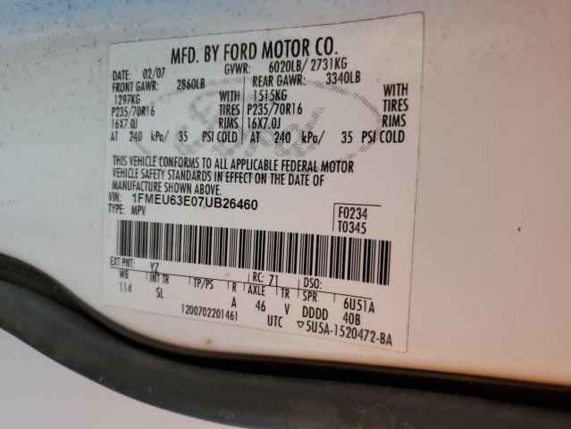 Photo 12 VIN: 1FMEU63E07UB26460 - FORD EXPLORER 