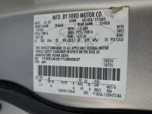 Photo 12 VIN: 1FMEU63E17UB00837 - FORD EXPLORER X 