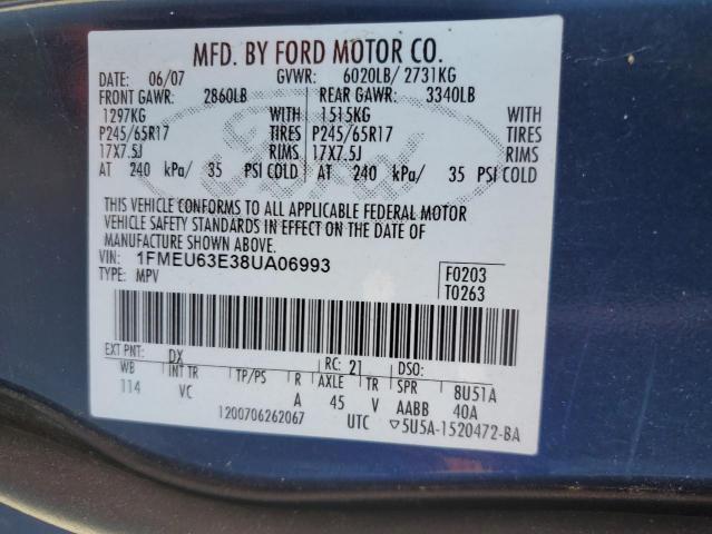 Photo 12 VIN: 1FMEU63E38UA06993 - FORD EXPLORER X 